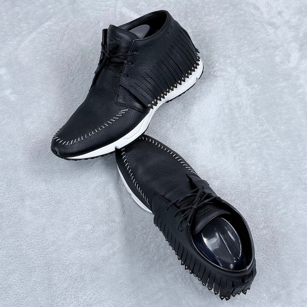 Buscemi Gladiator Fringe Sneaker Mens EU 44 US 11 Black Studded Leather Chukka